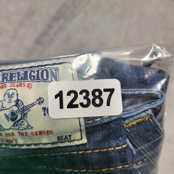 True Religion Jeans Womens 32 Blue Straight Made In USA Stretch Denim Mid Rise - Picture 11 of 11